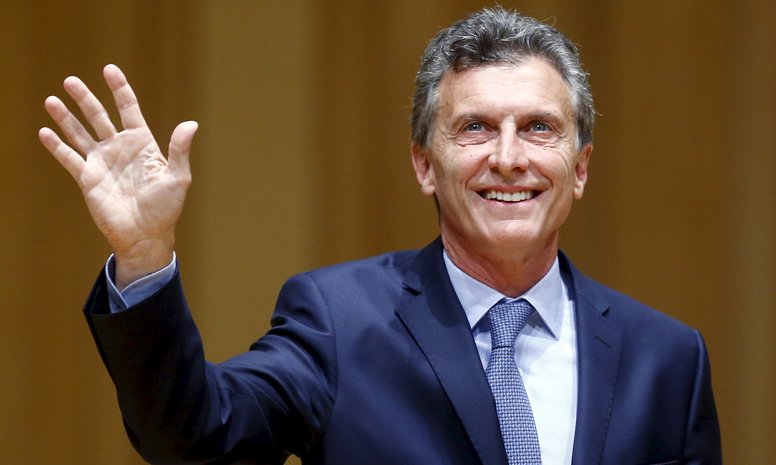 Argentina's President-elect Macri acknowledges the audience as he attends the inauguration of incoming Buenos Aires' City Mayor Larreta in Buenos Aires