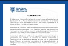 Mesa de Seguridad atenta, con el objetivo de garantizar la seguridad y la tranquilidad de las y los chihuahuenses
