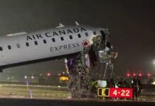 Chocan avión y camión de bomberos en aeropuerto de Nueva York; mueren dos pilotos