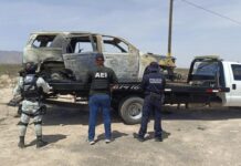 Retiraron dos vehículos calcinados en la carretera Aldama – Ojinaga