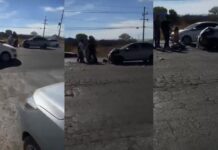 Choque termina en conato de riña; niña intervino por su papá