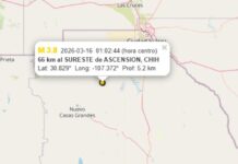 Registró Ascensión sismo de magnitud 3.8
