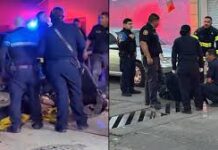 Rescatan a hombre atrapado en drenaje pluvial en el centro de la ciudad