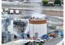 Temen explosión tóxica en planta química de California