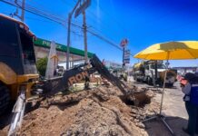 Repara JMAS hundimiento sobre Avenida Tecnológico y Cesáreo Santos