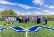 Marco Bonilla cumple con seccional Guadalupe; inauguran cancha de futbol y arrancan ampliación de salones de usos múltiples