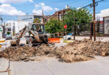 Atiende JMAS hundimiento en tubería de drenaje del fraccionamiento San Jerónimo
