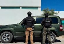 Encuentran armas largas en vehículo en Cuauhtémoc