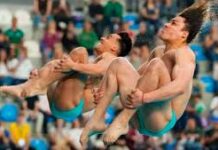 Osmar Olvera y Juan Celaya ganan el oro en el trampolín sincronizado de la Copa México de Clavados
