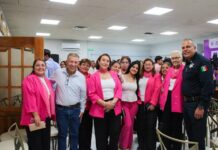 Pérez Pavía acompaña a Marco Bonilla en convenio de Universidad de Mujeres en Meoqui