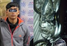 Detienen a motociclista con cinco paquetes de aparente marihuana